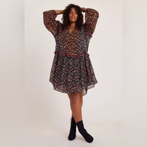Anthropologie Floral Mini Dress - Multicolor